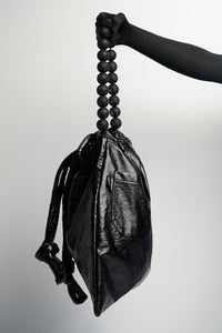 TorbaStudio Leather Beaded Tote Bag